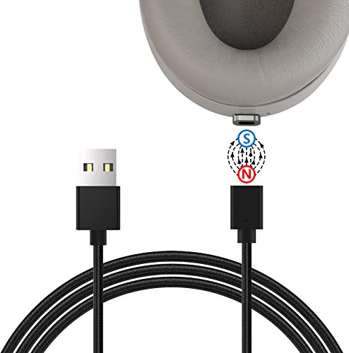 GEEKRIA SNAP Quick Connect Charger Cable Compatible with Sony WH-1000XM6/1000XM5, ULT WEAR, WH-XB920N, USB Replacement Magnetic Headphones Power Charging Cord (3.3ft/100cm)