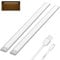 Klighten 2 Stück Schrankleuchten mit Bewegungsmelder, 60cm LED Nachtlicht mit 113 LED, USB Wiederaufladbar Batterie Schranklicht für Schlafzimmer Flur Küche, Auto/ON/OFF, Warmweiß, Silber