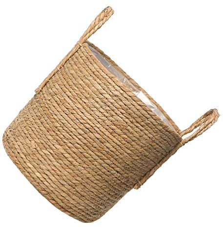 DOITOOL Seagrass Plant Basket Natural Flowers Pot Holder Container for Home Decor Woven Storage Basket