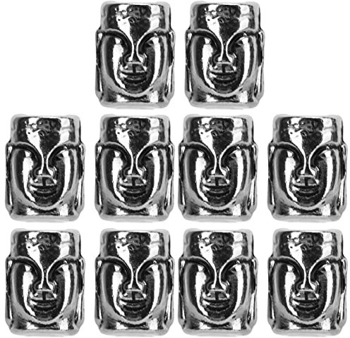 Paracord Knife Lanyard Bead, 10 Stück Metall Paracord Knife Lanyard Beads 6mm Loch für Armband Herstellung doppelseitiger Typ
