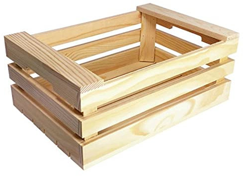 MAQA 1 pz Cassette legno arredo per decorazione casa, Cassetta porta oggetti, aperitivo, frutta, Centrotavola 25x17 H 10 cm