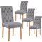 Yaheetech Fabric Dining Chairs Set of 4 Upholstered High Back Soft Padded Seat Side Chairs for Living Room and Dining Room Dark Grey