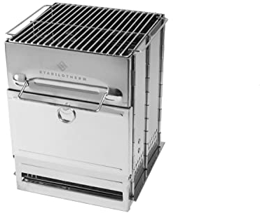 STABILOTHERM Edelstahl Holzkohle-Grill Camping Outddor faltbar | mobiler Grill Camping-Grill Outdoor-Grill | Campinggrill | sehr stabil und platzsparend