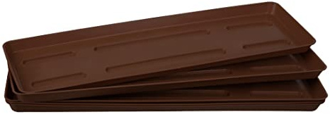 Home Garden Ornaments Plant Pot Saucers 56cm Dark Brown Set of 5 – Plant Pot Trays Rectangular – Plant Saucer for Rectangular Plant Pots – Plastic Saucers for Plant Pots (Ø56cm, Dark Brown)