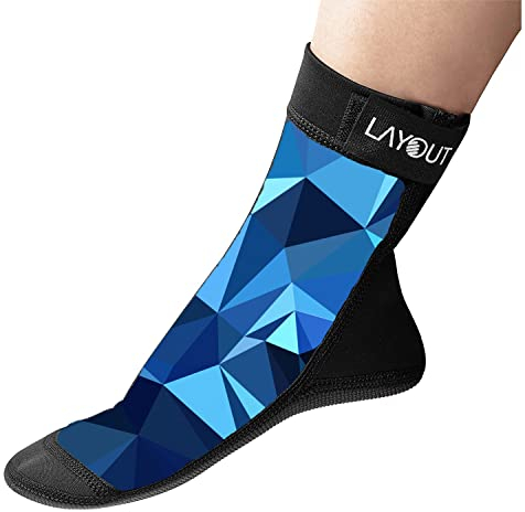 Layout-Strandsocken – perfekt für Beach Ultimate, Beach-Volleyball, Fußball, Wandern und mehr, Blau, Small