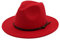 EATAN Fedora Hüte mit Gürtelschnalle für Damen und Herren, modisch, klassisch, breite Krempe, Unisex, Panama-Hut, Sonnenhut (rot, verstellbar)
