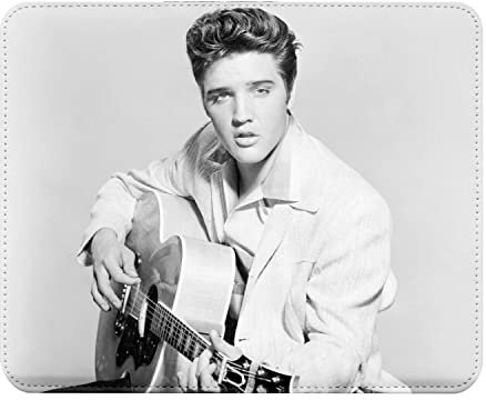 French Unicorn Mauspad in Lederoptik, Motiv Star Promi Elvis Presley Sänger alte Musik Original 7-22 x 18 cm