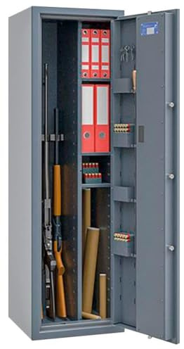 Waffenschrank Klasse 1 EN 1143-1 für 18 Langwaffen, Kurzwaffen & Munition | Doppelbartschloss mit 2 Schlüsseln, 1600x600x500mm