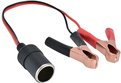 Car Battery Alligator Clips to Cigarette Lighter Adapter 12v Battery Clip to Cigarette Lighter Socket Plug 30cm Cable length