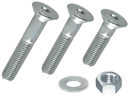 Senkkopfschrauben M6 inkl. Mutter + Scheibe, Edelstahl V2A, DIN 7991 (M6 x 40, 10 Stück)