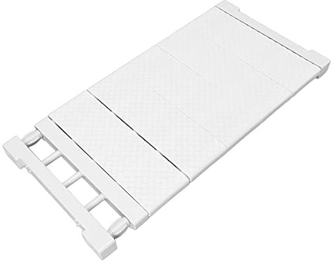 Erweiterbares Kleiderschrank-Organizer-Rack, Verstellbare DIY-Garderobenteiler, Trennwand, Spannregal für Kleiderschrank, Schrank, Badezimmer, Küche, Bücherregal, 24 Cm Breite (50-80 cm / 19,7-31,5