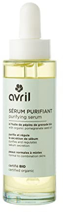 Avril - Sérum Purifiant Bio - Régule la Sécrétion de Sébum - Huile de Pépins de Grenade Bio - Peaux Normales à Mixtes - 100% d'Origine Naturelle - Produit Végan, Fabriqué en France - 50ml