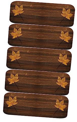 Angoily 5 Stück rutschfeste Treppenmatte Teppichfliesen Schwarzer Teppich Dekorativer Teppich PVC-Treppendekor Treppenstufenpolster Vintage-Stufenmatten rutschfeste Trittpolster