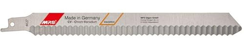 2 Stück – MPS Säbelsägeblatt Messer/Welle mit Beschaffenheit für einen geraden sauberen Schnitt und viele Einsatzmöglichkeiten bei Isoliermaterialien (Länge 300 mm)