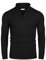 COOFANDY Herren Half Zip Pullover Stehkragen Basic Polopullover Langarm Slim Fit Feinstrick Winterpullover Sweater Schwarz S