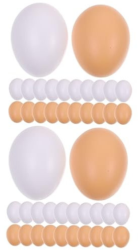 Warmhm 80 Stück Imitierte Eier Für Kinder Desktop-Dekoration Osterparty-Eier Künstliche Hühnereier So Tun Als Würden Sie Spielen Eier Desktop-DIY-Ei-Dekor Kreative Ostereier