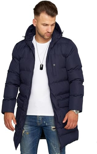 Soulstar Herren Winterparka Winter-Jacke mit Kapuze (DE/NL/SE/PL, Alphanumerisch, L, Regular, Regular, Navy)