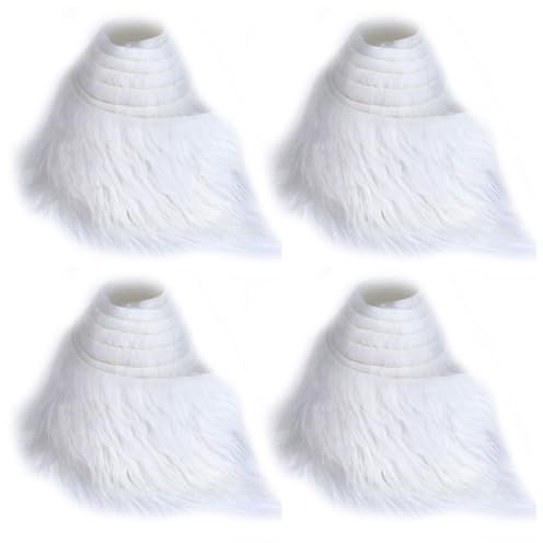 4Pcs Peluche Shaggy Tissu en fausse fourrure, 60 pouces Noël Tissu pelucheux Fuzzy Craft Patch peluche synthétique coupe de fourrure de couture pour Gnomes Barbe Cheveux Poupées Naines Tapis, blanc