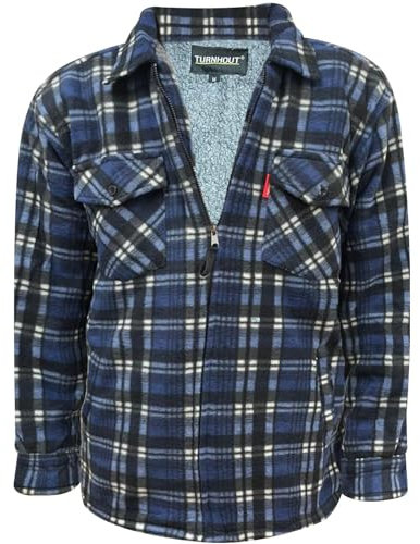 Whispering Jones London Men's Lumberjack Flannel Padded Shirt, Blue, L