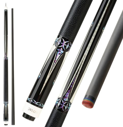 KONLLEN Laser Series Pool-Billardqueues aus Kohlefaser, mit Lederummantelung, professionelle Queues, Vollcarbon-Technologie, geringe Durchbiegung, 12,2 mm, 147 cm, 3/8 x 8, Uni-Loc