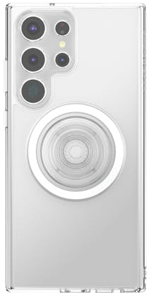 PopSockets Case for Samsung Galaxy S23 Ultra, Compatible with MagSafe, with Magnetic PopGrip Phone Grip Included, Phone Case for Galaxy S23 Ultra - Clear