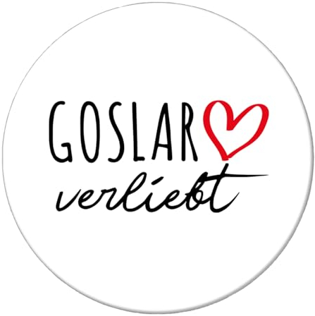 Huuraa Magnet Goslar verliebt Kühlschrankmagnet 59mm mit Namen deiner Lieblingsstadt in Niedersachsen Geschenk Idee für Freunde und Familie