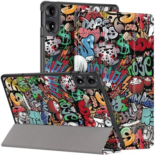 HEISHAYU Hülle für Xiaomi Redmi Pad Pro/Pro 5G / Poco Pad 12.1 Zoll 2024,Schutzhülle mit Auto Schlaf/Aufwach,Z-Graffiti