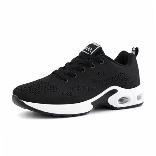 Hitmars Scarpe Running Donna Scarpe da Ginnastica Scarpe da Corsa per Camminare Sneakers Donna Palestra Fitness Cuscino d'Aria 2 Nero 38