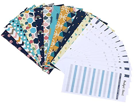 FOYTOKI 12stücke Teiliges Budget-umschlag-set Mit Geldumschlägen Budgetblättern Und Aufklebern Organisation Für Bargeld Und Budgetplanung