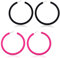 Peysaitr 2 Paar Neon Creolen Ohrringe Damen, Große Creolen, C-Form, Neon Schmuck Zubehör, Asthetisch für 70er 80er 90er Party