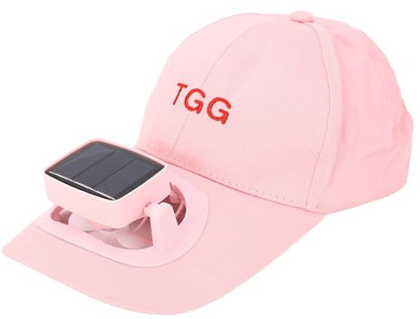 Gorra para Ventilador Solar, Aspas Suaves para Ventilador, Protección de Verano, Gorra de Béisbol con Carga USB y Ventilador Solar para Playa, Jardín, Deportes, Sombrero de (Pink)