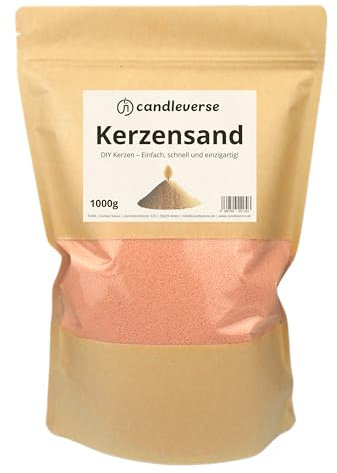 Candleverse Kerzensand 1kg [Peach] | inkl. 30 Dochte | Natürliches Kerzenwachsgranulat | Kreative DIY-Kerzen für Zuhause und als Deko