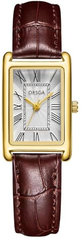 CIVO Damenuhr Lederarmband Klein Armbanduhr: Gold Rechteckige Uhren Damen Analog Quarz - Vintage Frauen Uhr Geschenke Klassische
