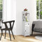 HUOLE Petit Meuble de Rangement pour Toilettes, Support Papier Toilette Armoire Toilettes Porte Brosse WC Meuble de Salle de Bain sur Pied en Bois, Armoire de Salle de Bain (15 * 15 * 80 cm ✩Blanc)