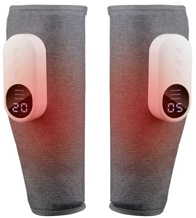LIARTY Masajeador inalámbrico de rodilla con potente calor infrarrojo, 3 niveles de calor y vibración para aliviar el dolor articular, recargable (Grey-1pack)
