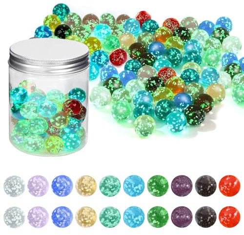 Celiodd 20 Stück Leuchtmurmeln Kinder Murmeln Leuchten Im Dunkeln Glasmurmeln Bunt für Marmorbahnspiel DIY und Heimdekoration Leuchtende Murmeln für Jungen und Mädchen