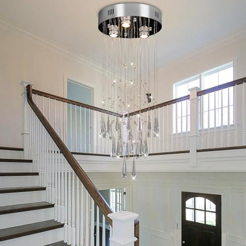 CXGLEAMING Modern Kronleuchter Kristall Pendelleuchte Luster Wohnzimmer Lampe Schlafzimmer Geeignet für Dekoration, Treppenhausbeleuchtung, Flurbeleuchtung 3xGU10 77cm(Glühbirne nicht enthalten