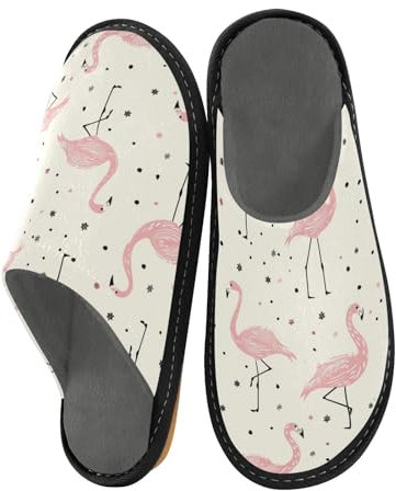 Pantofole da casa con fenicottero rosa, pantofole antiscivolo per donne e uomini, pantofole calde per interni ed esterni, Multicolore, 44.5/45 EU