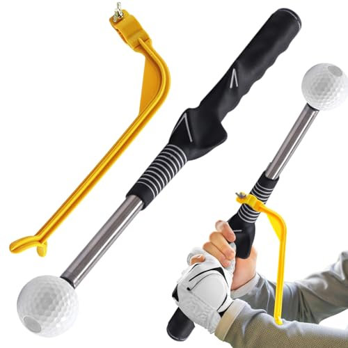 Golf Trainingshilfen Set Golfschwung Trainingshilfe Golfschwung Grifftrainer Einziehbarer Golfschwung Übungsgerät Einziehbarer Golf Ausrichtungsstab Golf Trainingsgriff mit Schwung Golfschwung Trainer