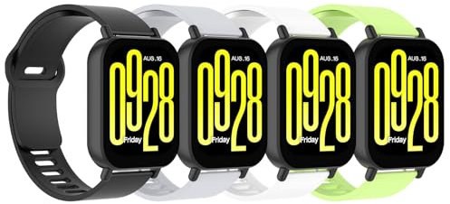 Hianjoo 4Pcs Bracelet Compatible pour Xiaomi Redmi Watch 5 Active/5 Lite, Remplacement Sangle Bracelet Accessoires en Silicone de Bracelet Compatible pour Redmi Watch 5 Active/5 Lite