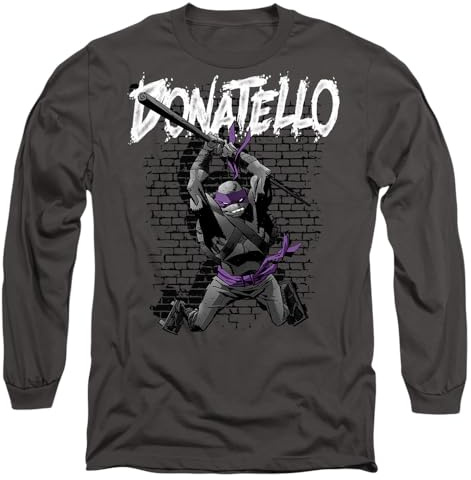 TMNT TMNT Donatello Mens Long Sleeve T Shirt, Charcoal, Medium