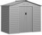 Outsunny Verzinkter Stahl Gerätehaus 2,43㎡ 213x131x192cm Einfach Montage Geräteschuppen mit Satteldach, Abschließbarer Schiebetür, wetterfest Gartenhaus, Outdoor Garten Schuppen für Außenbereich, Grau