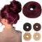 Benehair Haarteil Mit Gummiband Dutt Haarteil Haargummi Mit Haaren Synthetisch Haarverlängerung Haardutt Messy Bun für Damen Mädchen(Weinrot, 55g)