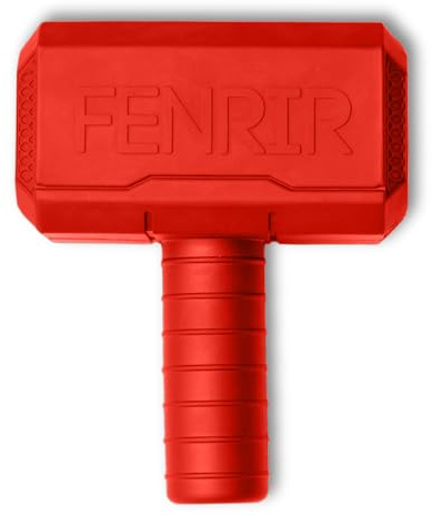 Fenrir Hammer Dog Chew Toy Strong Rubber Stuffable Enrichment Toy for Chewers (Red, Large)