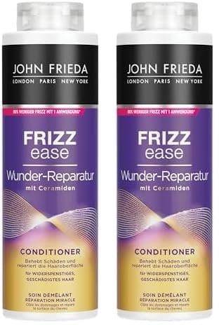 John Frieda Wunder Reparatur Conditioner - Vorteilsgröße: 500 ml - Frizz Ease Serie - Haartyp: widerspenstig, geschädigt, strapaziert - Kabinettgröße (Packung mit 2)