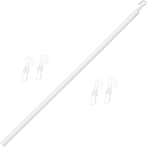Alanmoship 89CM Adjustable Venetian Blinds Extension Rod Multi-Stage Locking PP Plastic Pull Rod Control Wand With 5 Hooks For Window Blinds Curtain Home Office Bedroom