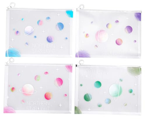 DOITOOL 4stücke Bunte Zipper Dokumententaschen Wasserfest Leichter Kunststoff Wiederverwendbar Portable Datei Organizer Für Schule Büro