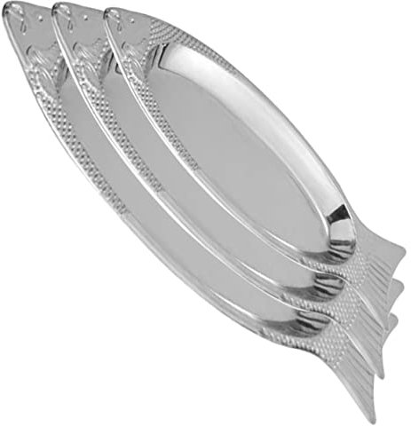 3 Platos para Servir Pescado, diseño único en Forma de pez para Uso Diario, bandejas de Almacenamiento de Alimentos Resistentes a Altas temperaturas para cocinar al Vapor y Servir.