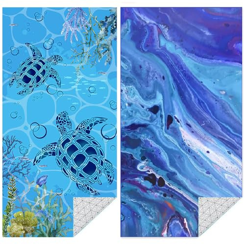 Strandtuch Mikrofaser Strandhandtuch Strand Zubehör Groß 180x80 2 Set | Saunahandtuch xxl Strandtücher Sandfrei Microfaser Handtuch Beach Towel Urlaub Must Have Strandlaken Schnelltrocknend