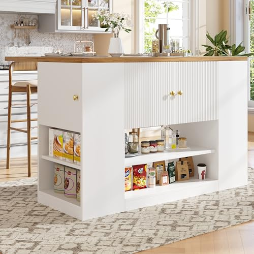 Kebnor Moderne Kücheninsel, Küchenschränke, Sideboards, Küchenzeilen mit Schubladen und Regalen, Geschirrschränke für Küche und Esszimmer, weiß